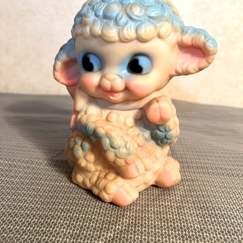 Vintage MCM rubber/plastic Lamb Toy